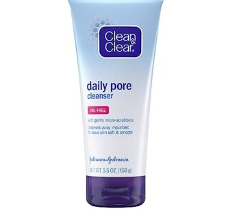 Clean & Clear Daily Pore Facial Cleanser for Soft, Smooth Skin, Oil-Free Acne Face Wash fo
