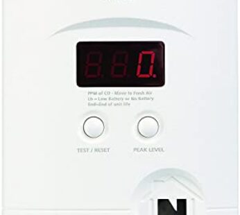 Kidde Carbon Monoxide Detector, Plug In Wall with 9-Volt Battery Backup, Digital LED Displ