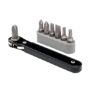 NEIKO 03044A 1/4-Inch Drive Mini Ratchet Screwdriver Set, 8 Pc, Cr-V Steel, Tight Reach, 9