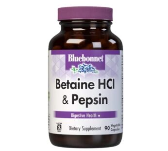 BlueBonnet Betaine HCI Plus Pepsin Vegetarian Capsules, 90 Count