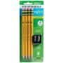 Ticonderoga My First Wood-Cased Pencils, Pre-Sharpened, 2 HB, With Sharpener, Yellow, 4 Co