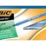 BIC Round Stic Xtra Precision Ballpoint Pen, Fine Point (0.8mm), Blue, 12-Count
