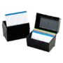 Oxford 01351 Plastic Index Card Flip Top File Box Holds 300 3 x 5 Cards, Matte Black (1 EA
