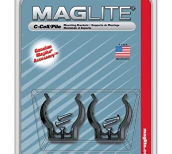 Maglite Black Universal Mounting Brackets for C-Cell Flashlight, 2 pk