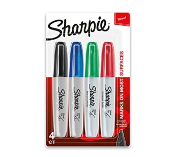SHARPIE Permanent Markers, Chisel Tip, Classic Colors, 4 Count