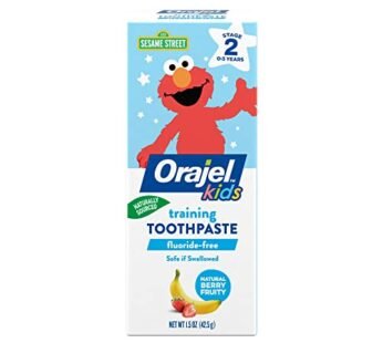 Orajel Kids Elmo Training Toothpaste Fluoride-Free; #1 Pediatrician Recommended Fluoride-F