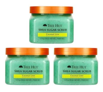 Tree Hut Shea Sugar Scrub, Coconut Lime, 18 Ounce (Pack of 3)