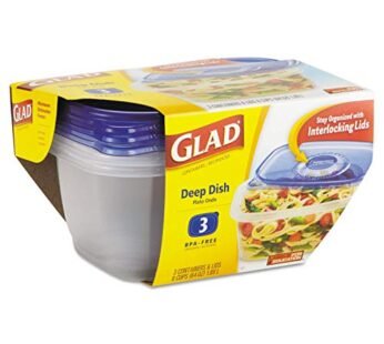 GladWare Deep Dish Containers with Lids, 8 Cups (64 oz) 3 containers