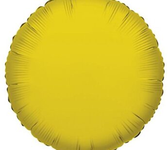 Anagram International Round Foil-Flat-Balloon, 18″, Metallic Yellow