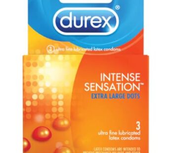 Condoms, Durex Intense Sensation Dotted Condom, 3 ct, Ultra Fine & Lubricated with Dots fo