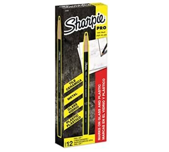 SHARPIE Peel-Off China Marker Grease Pencils, Black, Box of 12