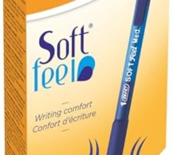 BIC Soft Feel Blue Retractable Ballpoint Pens, Medium Point (1.0mm), 12-Count Pack, Blue P