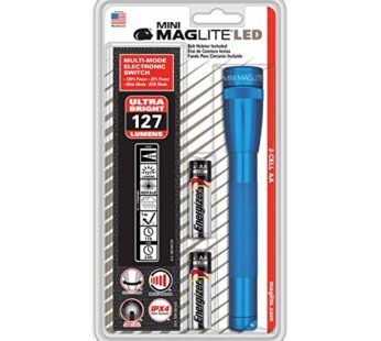 Maglite Mini LED 2-Cell AA Flashlight with Holster, Blue