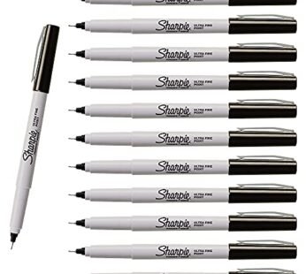 SHARPIE Permanent Markers, Ultra Fine Point, Black, 12-Count