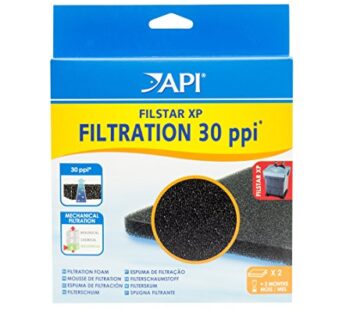 API FILSTAR XP FILTRATION FOAM 30 PPI Aquarium Canister Filter Filtration Pads 2-Count,Bla