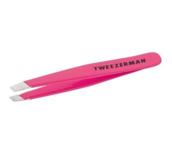 Tweezerman Mini Slant Tweezer – Tweezers for Eyebrows, Travel Tweezers for Eyebrows, Facia