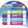 EXPO Low-Odor Dry Erase Markers, Chisel Tip, Fashion Colors, 4-Count