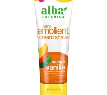 Alba Botanica Very Emollient Cream Shave, Mango Vanilla, 8 Oz