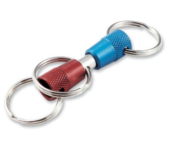 Lucky Line 3-Way Pull Apart Keychain,1 Pack, Red, Blue and Silver (71701)