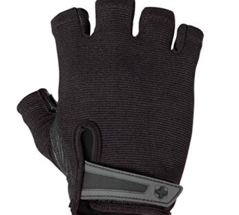 Harbinger Power Non-Wristwrap Workout Weightlifting Gloves with StretchBack Mesh and Leath