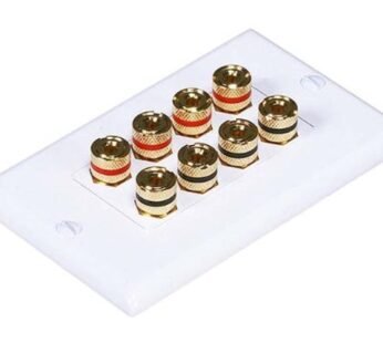 Moonrise Monoprice 103326 Banana Binding Post Two-Piece Inset Coupler Wall Plate for 4 Spe