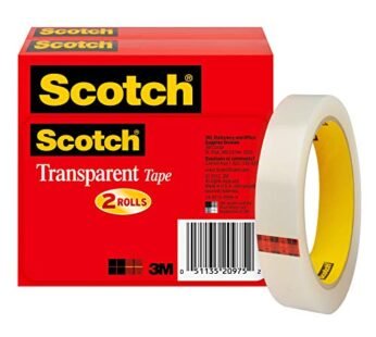 Scotch Brand Transparent Tape, Engineered for Office and Home Use, 3/4 x 2592 Inches, 3 In