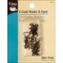 Dritz 97-1 Coat Hook & Eye Closures, Black-Brass 4-Count