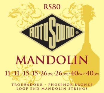 Rotosound RS80 Troubadour Phosphor Bronze Loop End 8 String Mandolin Strings