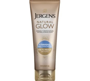 Jergens Natural Glow +FIRMING Self Tanner, Sunless Tanning Lotion for Fair to Medium Skin