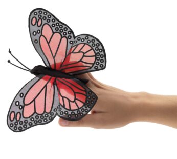 Folkmanis Mini Monarch Butterfly Finger Puppet, Orange, Black