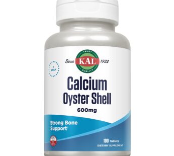 KAL Calcium Oyster Shell Tablets, 600 mg, 100 Count