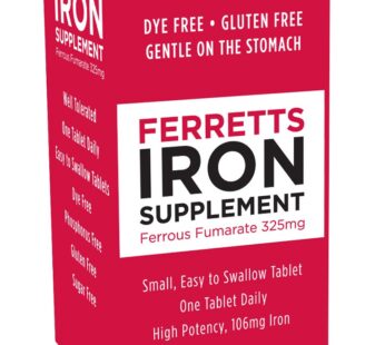 Pharmics – Ferretts Iron Supplement, High Potency 106 mg Elemental Iron – 60 tablets