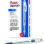 Pentel BK91C R.S.V.P. Stick Ballpoint Pen, 1mm, Trans Barrel, Blue Ink (Pack of 12)