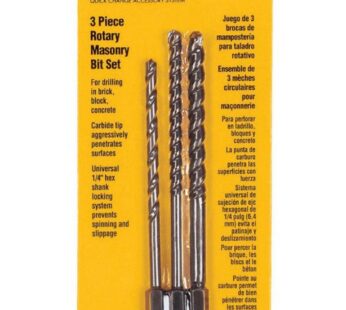 DEWALT Masonry Drill Bit Set, Rotary, 3-Piece (DW2571)