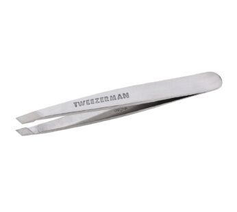 Tweezerman Mini Slant Tweezer – Tweezers for Eyebrows, Travel Tweezers for Eyebrows, Facia