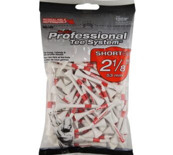 Pride Professional Tee System, 2-1/8 Inch Shortee Golf Tees – 120 Count Bag (Red on White)