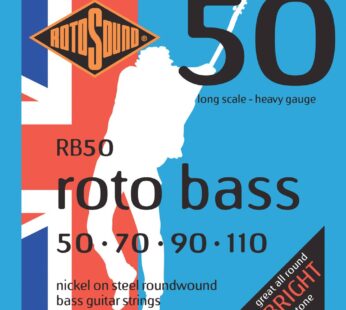 Rotosound RB50 Nickel (Unsilked) Bass Guitar Strings (50 70 90 110)