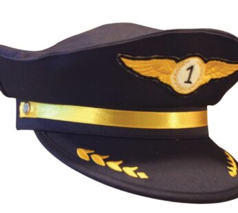 Aeromax Jr. Airline Pilot Cap, Black, Adjustable Youth Size (AAP-Cap)