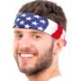 Bold & Stunning American Flag Polyester Bandana (20"x20") - 1 Pc - Perfect for Outdoor, Fa