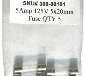 Bussmann GMA-5A 5 Amp Glass Fast Acting Cartridge Fuse, 125V UL Listed, 5-Pack