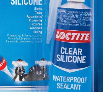 Loctite Clear Silicone Sealant, 2.7 fl oz, 1 Pack – 100% Waterproof Sealant for Glass, Cer