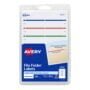 Avery File Folder Labels on 4" x 6" Sheets, Easy Peel, Assorted, Print & Handwrite, 2/3" x