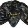 Fender Premium Celluloid Guitar Picks 351 Shape, Black Moto, Heavy, 12-Pack
