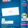 Avery Easy Peel Printable Address Labels with Sure Feed, 1" x 4", White, 500 Blank Mailing