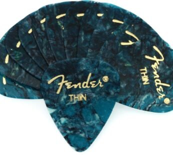 Fender Premium Celluloid Guitar Picks 351 Shape, Ocean Turquoise, Thin, 12-Pack