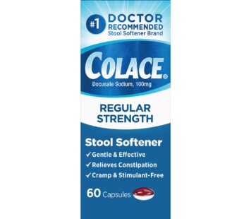 Colace Regular Strength Stool Softener 100 mg Capsules 60 Count Docusate Sodium Stool Soft