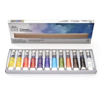 Winsor & Newton Cotman Watercolor Paint Set, 12 Colors, 8ml (0.27-oz) Tubes