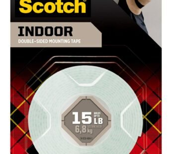 Scotch Indoor Double-Sided Mounting White Tape, 3/4 in x 75 in (6.25 ft), Features 3M Indu
