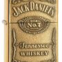 Zippo Jack Daniel's Tennessee Whiskey High Polish Brass Emblem Pocket Lighter 5 1/2 x 3 1/