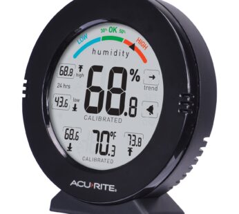 AcuRite 01080M Pro Accuracy Temperature and Humidity Gauge with Alarms, Black